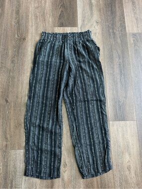 Briggs New York Black Striped Linen Pants Women’s Size Medium